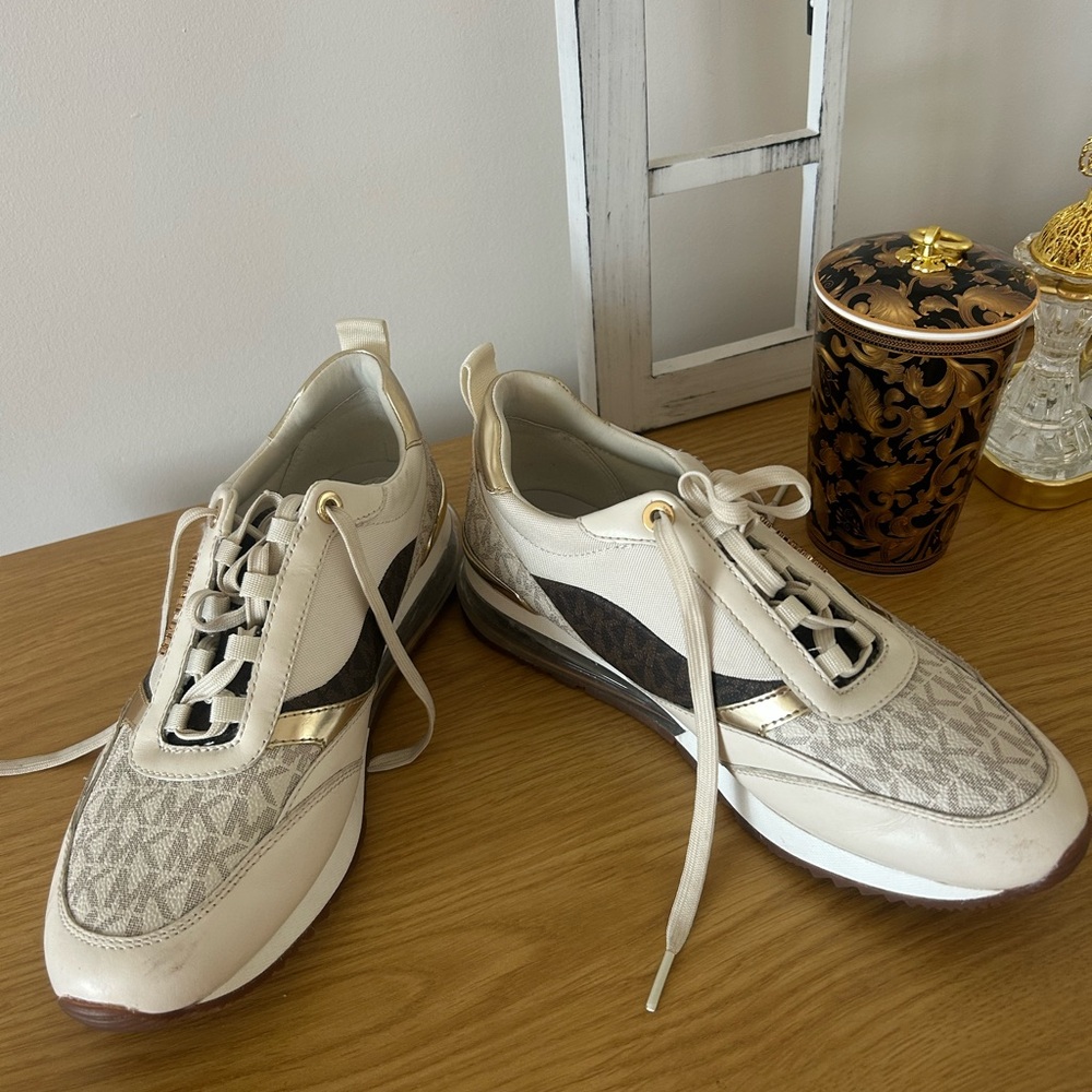 Michael Kors Women's Athletic Shoes in Cream and Gold